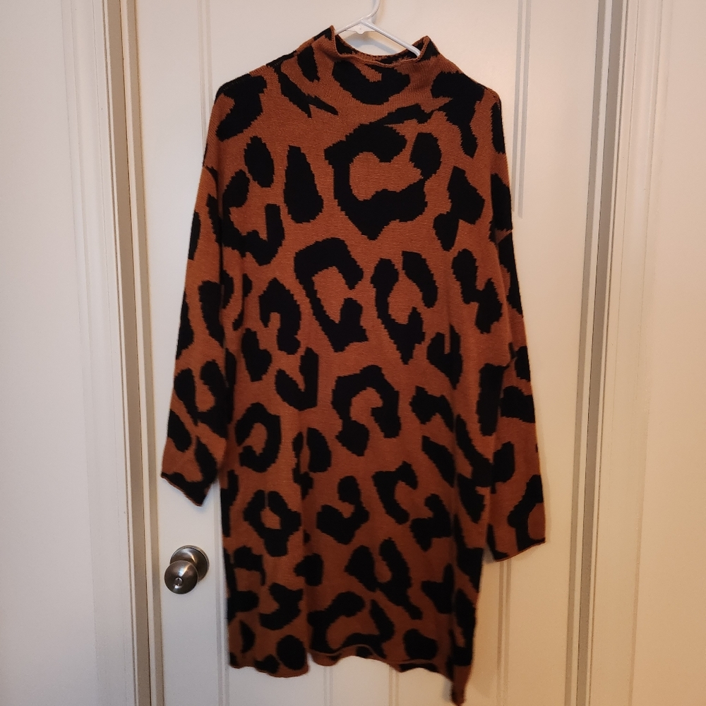 Cheetah print sweater dress
